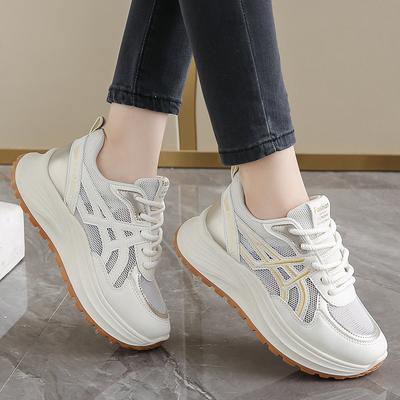 Summer Thick-soled 2025 Versatile Mesh Dad Shoes Women's Light, Breathable and Thin Sports Fashion Casual Women's Shoes