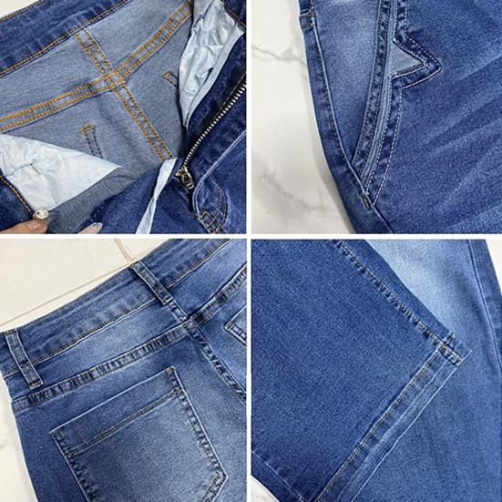 Women's Wide Leg Jeans High Waist Baggy Denim Washed Pants with Pockets Loose Boyfriends Jeans with Stitch Decor