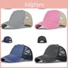 Baseball Cap Womens Cotton Mesh With Crossed Ponytail Openings For Summer Casual Wear