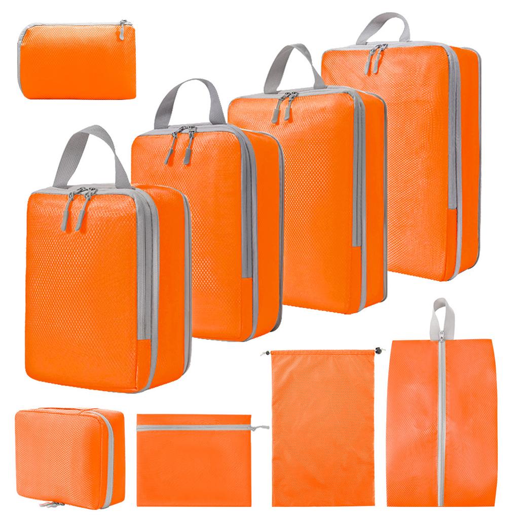 Compressed travel storage bag nine piece set for business travel clothing classification organization storage toiletries bag set