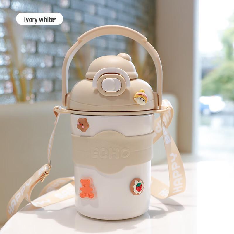 TLAKEHO Large Capacity Insulated Straw Water Bottle