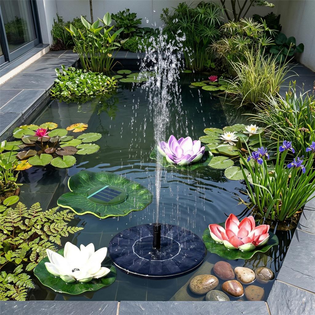 Solar Fountain Pump  16cm Round Floating Water Fountain for Garden Pond Pool Patio  Outdoor Solar Powered Water Feature