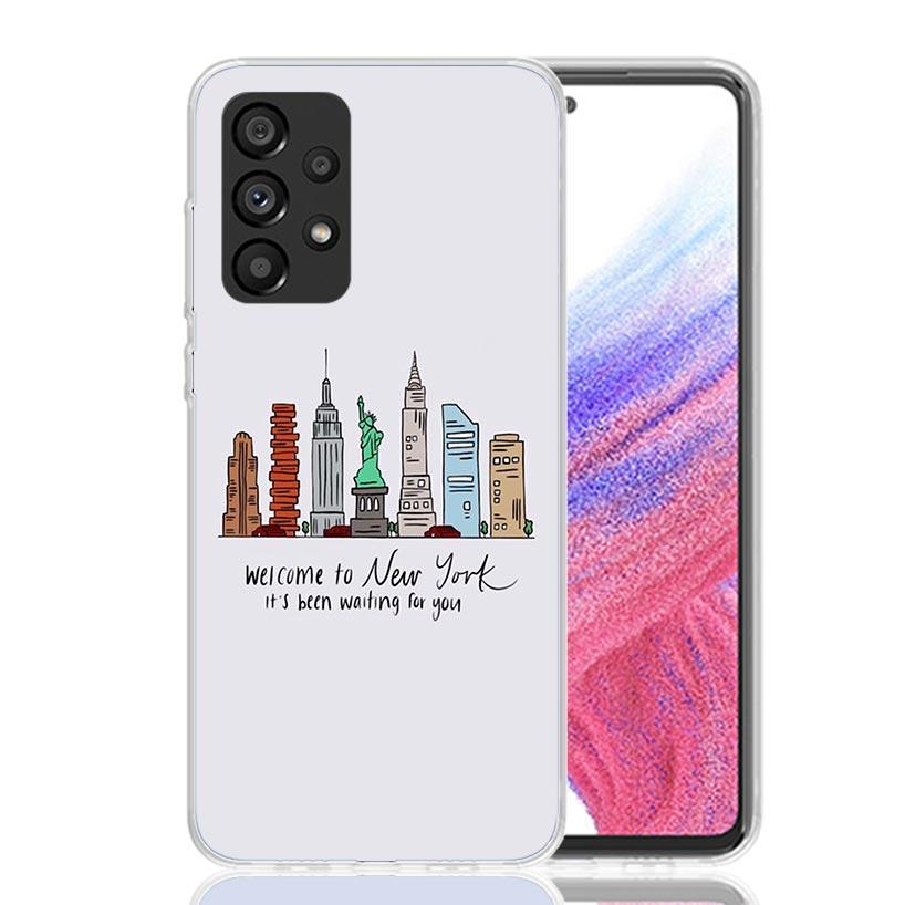 NYC New York City Phone Case For Samsung Galaxy A13 A14 A15 A16 A53 A54 A55 A56 A33 A34 A35 A36 A23 A24 A25 A26 A05S A04S A73 A1
