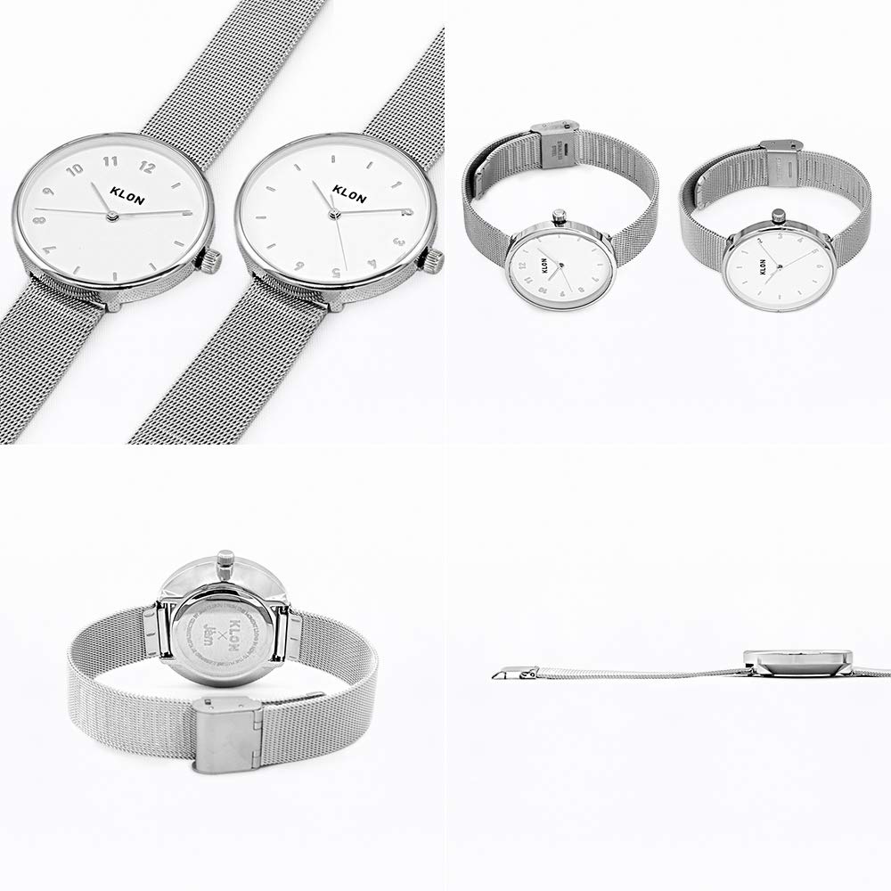 Klon Simple KLON CONNECTION ELFIN 38mm Couple's Watches, Silver, -SILVER MESH-