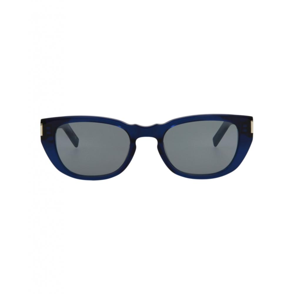 

Saint Laurent Round Frame Recycled Acetate Sunglasses blue blue silver