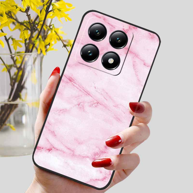 For Xiaomi 14T / 14T Pro Case Fashion Black TPU Marble Painted Cover for Xiaomi 14T Pro Shockproof Shell Capa Silicon Bag 6.67''