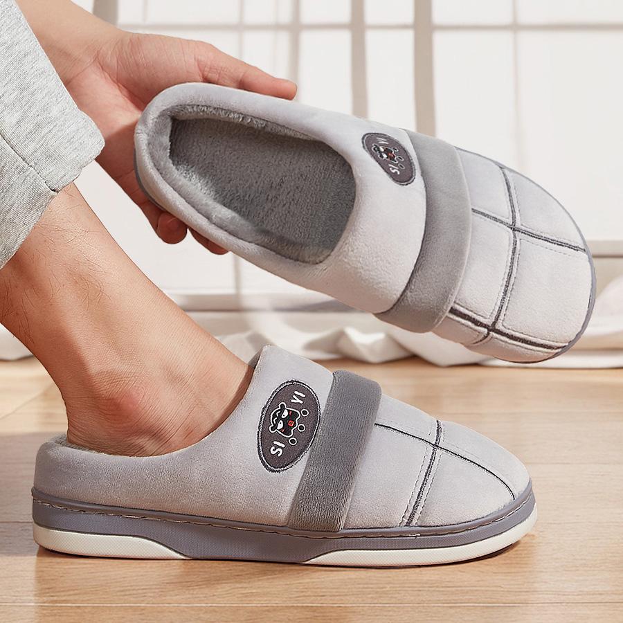 Flanelové pantofle pánské Kostkované TPR podrážka teplé paměťová pěna měkké domácí pantofle zima pohodlné protiskluzové vysoká kvalita domů s podporou klenby