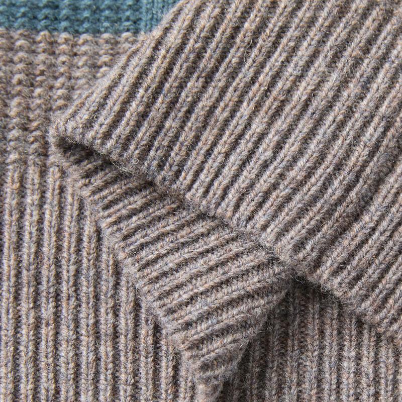 Jinjuan Men's 100% Pure Wool Striped Sweater