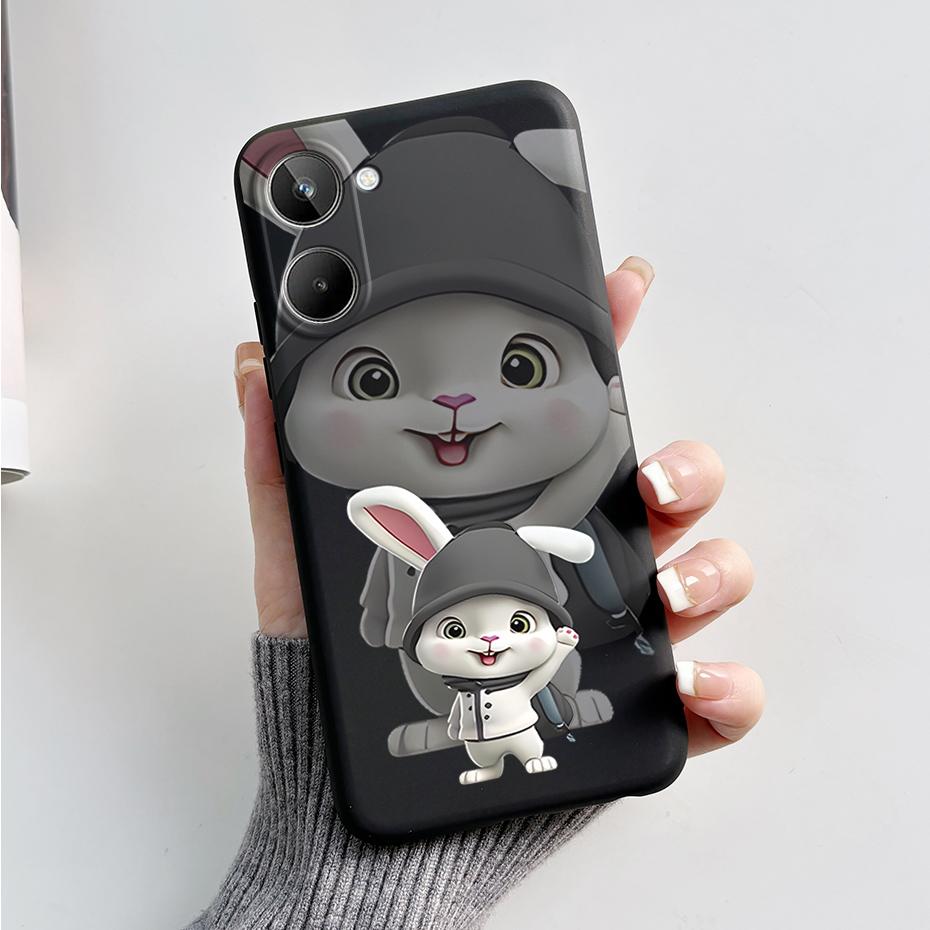 For Realme 10 4G 6.4" Soft Silicone TPU Shockproof Phone Case For Realme 10 RMX3630 Cartoon Pattern Bumper Protective Back Cover