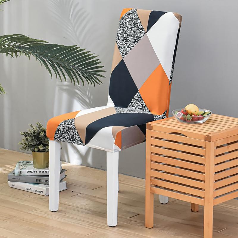 Dining Room Chair Covers Set, Stretch Printed Parsons Chair Slipcovers Spandex Removable Washable Kitchen Chair Protector Cover for Dining Room, Hotel