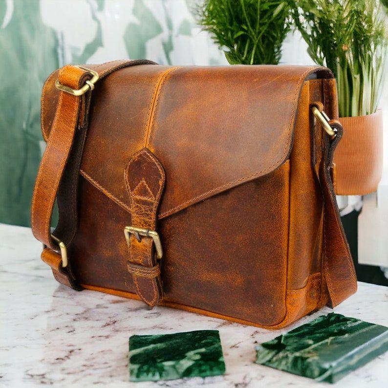 Leather Crossbody Bag for women 10 inch purse tote ladies bags satchel bag
