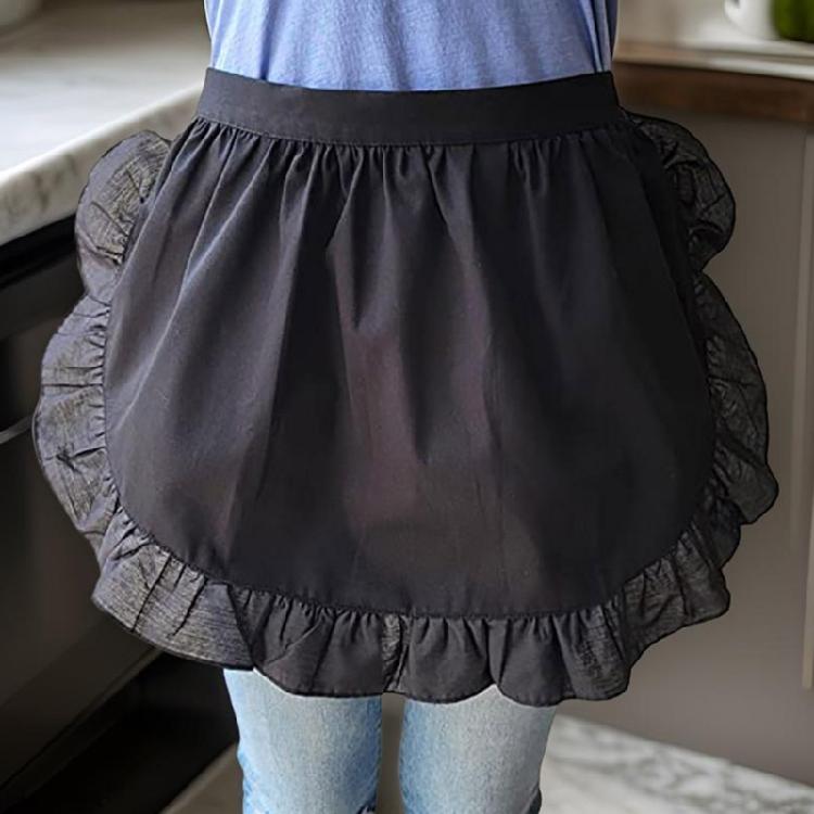 Dziewczęcy Cosplay Półfartuch Półfartuch z 2 kieszeniami, Falbaniasty Fartuch Maid Halloween Boże Narodzenie Fartuch Cosplay