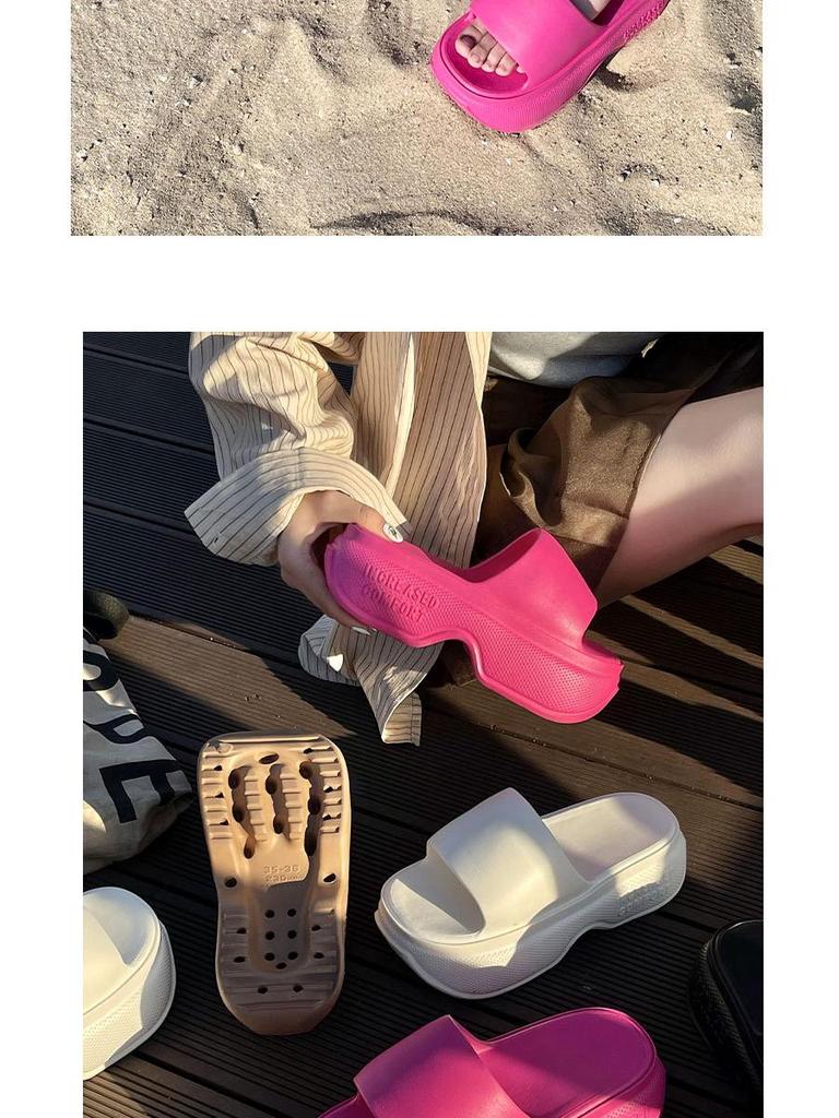 Women's Summer 2024 Thick-Soled Height-Increasing Non-Slip Comfortable Beach Outdoor Slippers