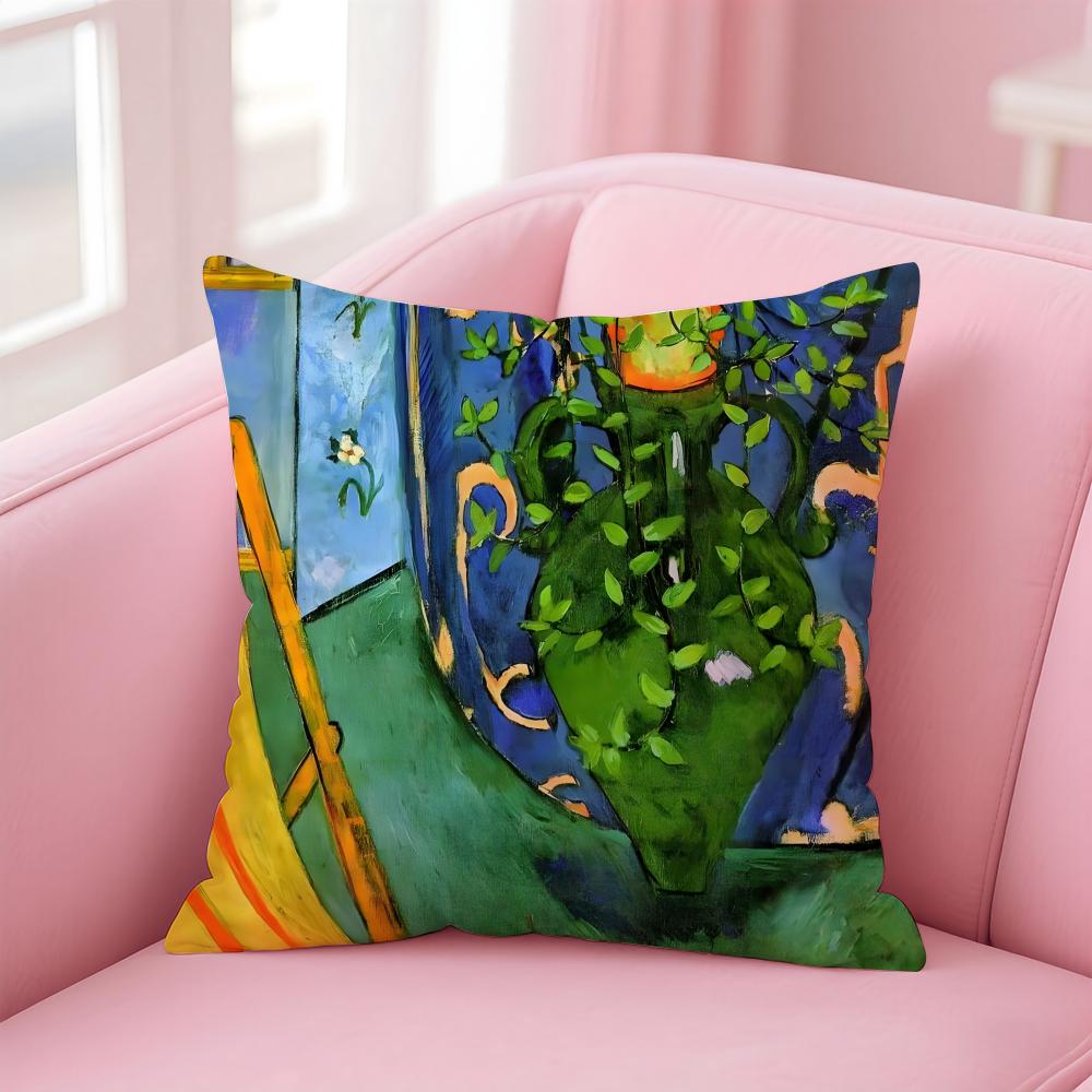 bright HHenri Matisse Cushion Cover Pillow Case Ultra Soft Skin Friendly Fabric Cloud Like Comfort Concealed Zipper