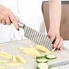 Stainless  French Fry Maker Tools Steel Potato Chip Slicer Dough Vegetable Fruit Crinkle Wavy Slicer Knife Potato Cutter Chopper
