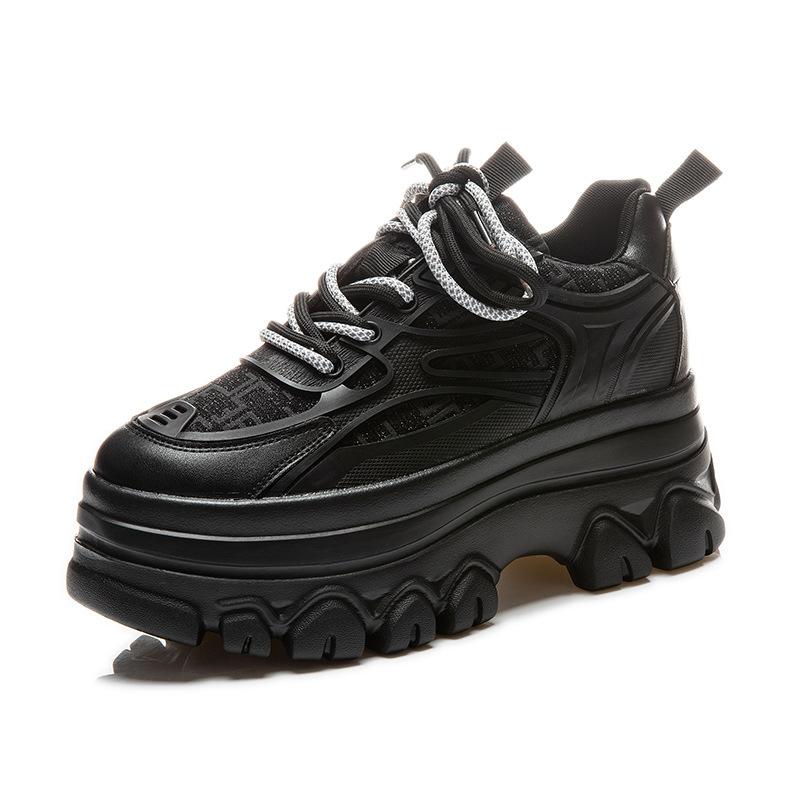 

Модные горячие качественные 9 см массивные кроссовки обувь на платформе танкетка женская повседневная обувь дышащая летняя обувь женские модные кроссовки весна 39 чёрный