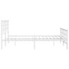 Vidaxl Metal Bed Frame with Headboard and Footboard, White, 150X200 Cm