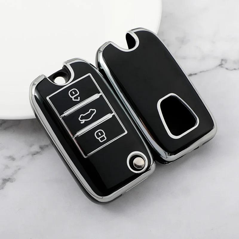 

Car Key Case Cover for MG MG3 MG5 MG6 MG7 MG ZS GT GS Roewe RX5 350 360 750 Flip Key Protector TPU Shell Fob Accessories чорний