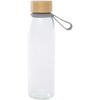 Bottle, Cristal 500 Ml with Handle De Silicona and Lid De Bamboo "Porto" Grey