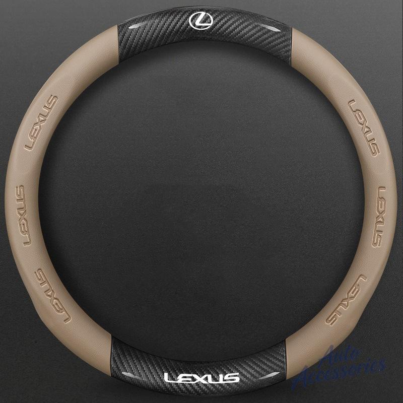 38cm Car Anti-Slip Steering Wheel Cover Carbon Fiber Leather Cover For Lexus F SPORT ES RX NX LS UX LM LX GX LC RZ IS CT GS RC