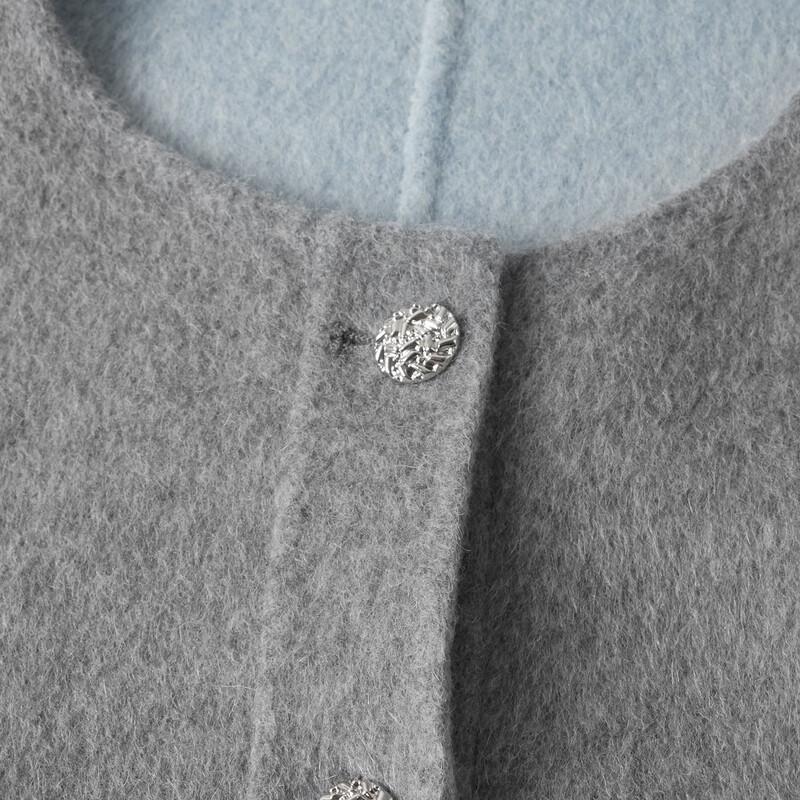 Eifini Women's Alpaca Wool Reversible Short Coat