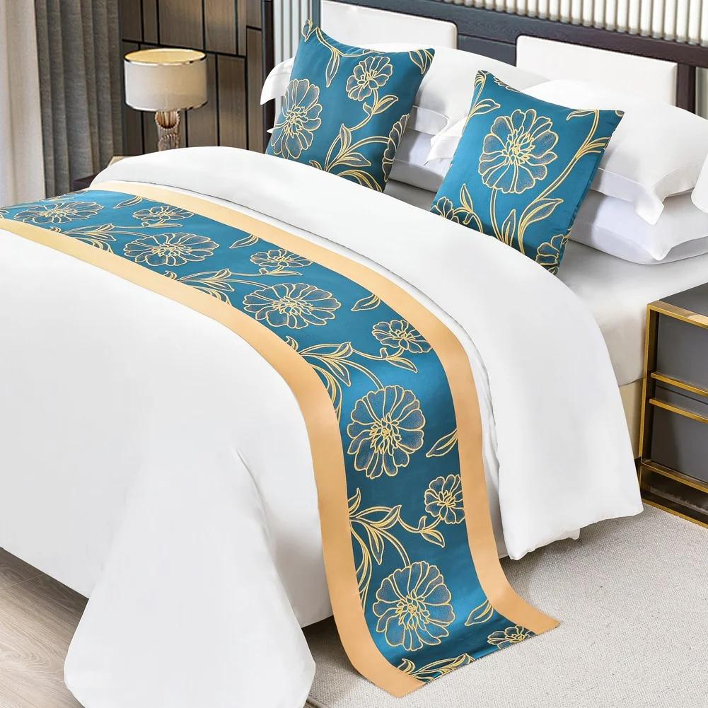 Luxury Floral Bedspreads Bed Runner Throw Bedding Single Queen King Bed Cover Towel Home Hotel Decorations