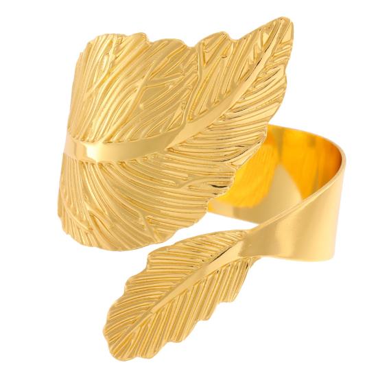 Maple Leaf Gold Napkin Rings Silver Alloy Open Napkin Holders Smooth Burr-Free Napkin