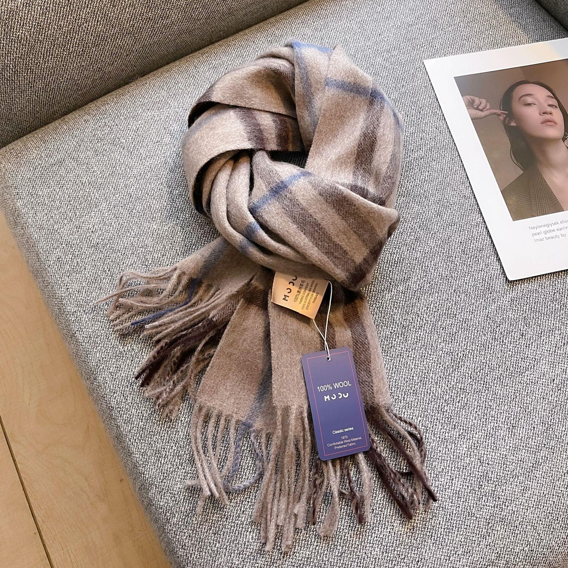 

Wool Women Lattice Scarf Soft Pure Wool Winter Warm Shawl And Wrap Bandana Pashmina Female Foulard Square Thick Scarf One Size