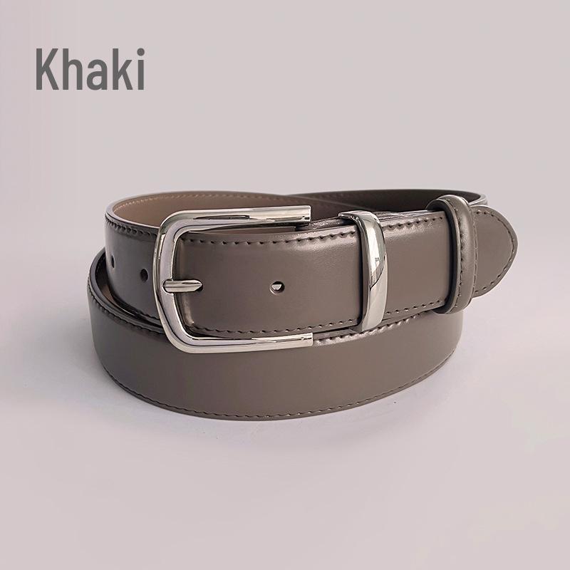 

Женский деловой ремень из натуральной кожи, универсальный ремень из воловьей кожи для повседневных брюк и джинсов, ширина 3,3 см 105 cm