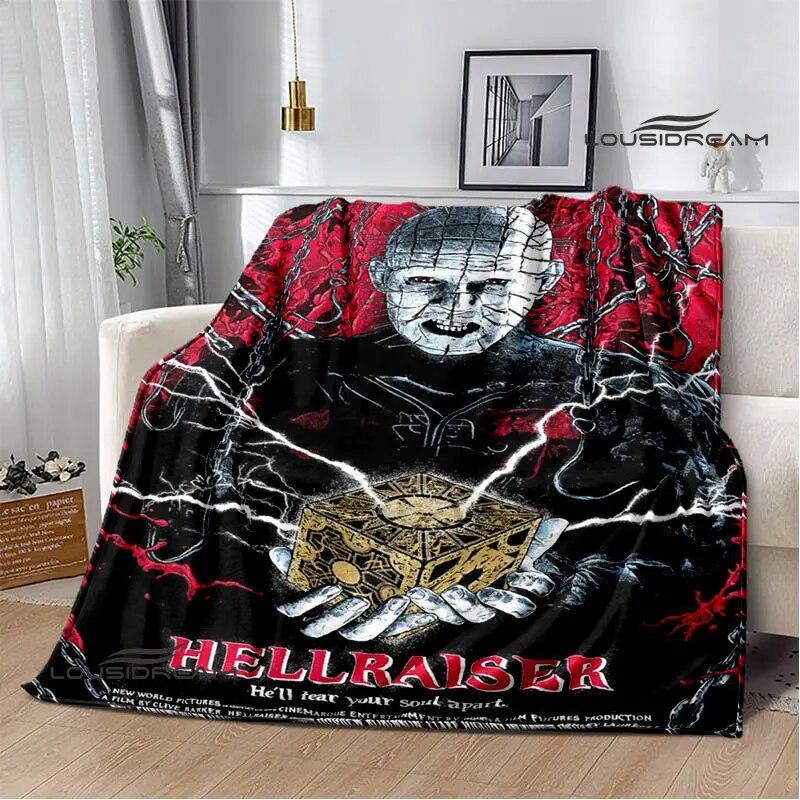 hellraiser horror print blanket picnic blanket thin blanket flannel soft and comfortable home travel bed blanket birthday gift