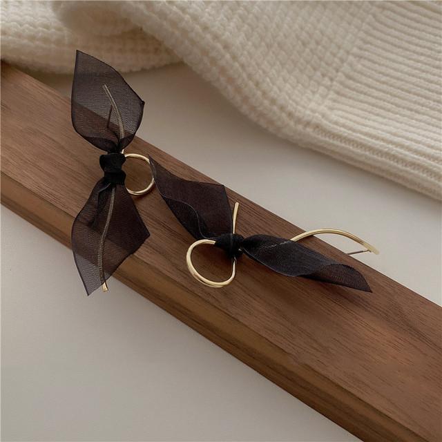 

Minar Vintage Pink Black Color Пряжа Серьги-Банты Для Женщин Золотой Цвет Металлический Галстук Бантик Висячие Серьги-Банты Украшения Для Вечеринки чёрный