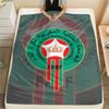 Morocco National Football Logo Printed Flannel Blanket, Soft Throw for Bedroom Sofa, Washable,soccer Fan Merchandise, Great Gift.
