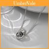 Titanium Steel Geometric Pendant Necklace With Rhinestones For Couples And Adults