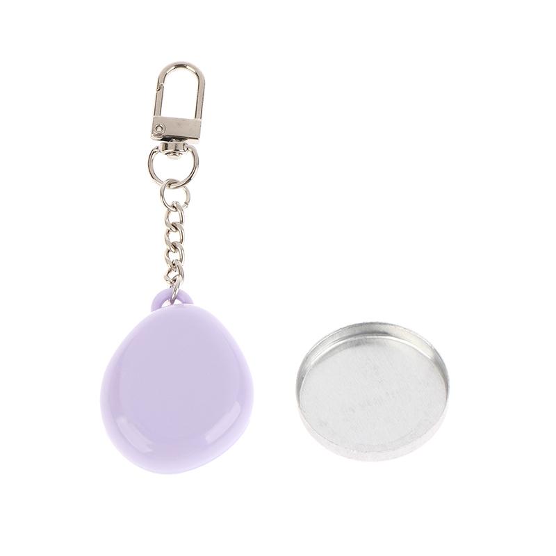 

Colorful Keychain Empty Makeup Compact Diy Refill Case With Aluminum Tray Portable Cosmetic Storage Small Blush Container as the picture