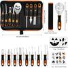 Tavolozza Fine Arts Professional Pumpkin Carving Kit, 26 PCS Heavy Duty Stainless Steel Tools with 9 Knives, Saw & Scoop, Halloween Carving Set with