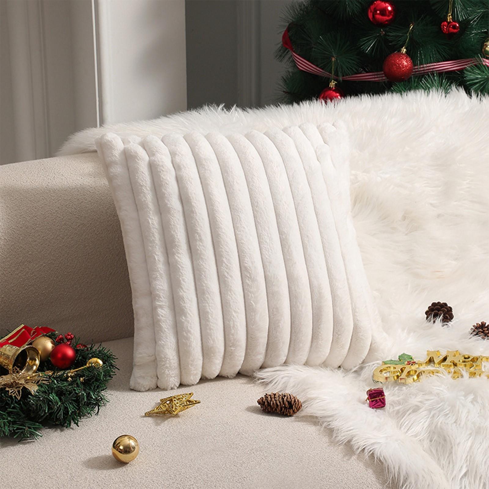 

Plush Horizontal Striped Pillowcase, Soft Long Plush Striped Sofa Pillowcase. Soft Pillowcase Suitable For Sofa And Living Room One Size