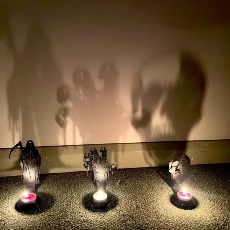 Halloween Candlestick Decoration Ghost/Witch/Pumpkin/Haunted House/Ghost Hand, Suitable For Home Indoor Party Decoration