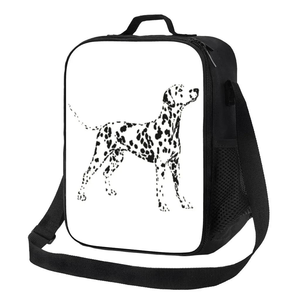 Dalmatian Spots Design Insulated Lunch Tote Bag for Polka Dot Leopard Carriage Firehouse Plum Pudding Dog Resuable Bento Box