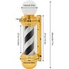 27” Barber Shop LED Pole Light, Golden Black White Rotating Hair Salon Open Sign, IP54 Waterproof, Save Energy, Wall Mount