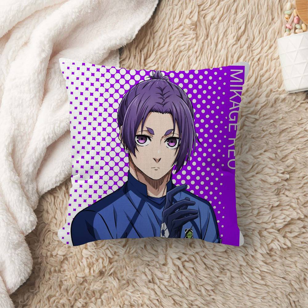 Anime Blue Lock Cushion Cover Inches Farmhouse Decor Home Throw Pillow Covers for Couch Decorations
