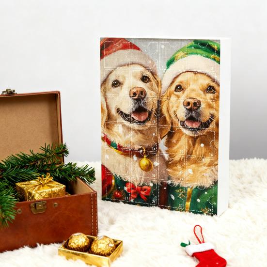 Christmas Dog Advent Calendar 24 Days Acrylic Hanging Ornaments Festive Themed Charms Countdown Decorations