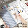 Good 9073 Transparent A4 Pull-Rod Clip Document Folder - Thickened Insert & Pull-Out Design