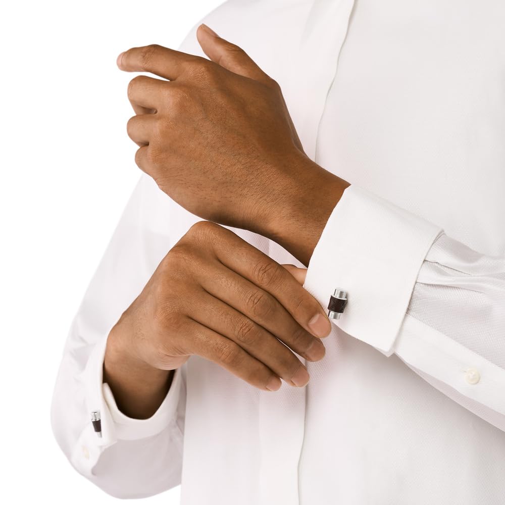 Emporio Armani Silver Stainless Steel One Stainless No Jewels Men's Cufflinks, EGS3137040, Size, Steel,