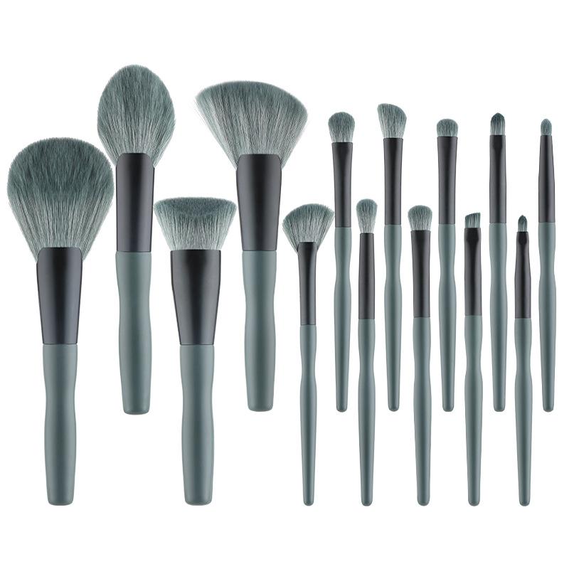 New 14 plantain makeup brush set Cangzhou soft loose powder brush eyeshadow brush novice full set of beauty tools
