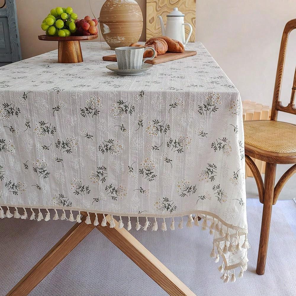 

1pc Embroidered Crochet Hollowed Tablecloth with Tassels, Bohemian Striped Geometric Patterns - Suitable for Parties, Birthdays 40*60cm