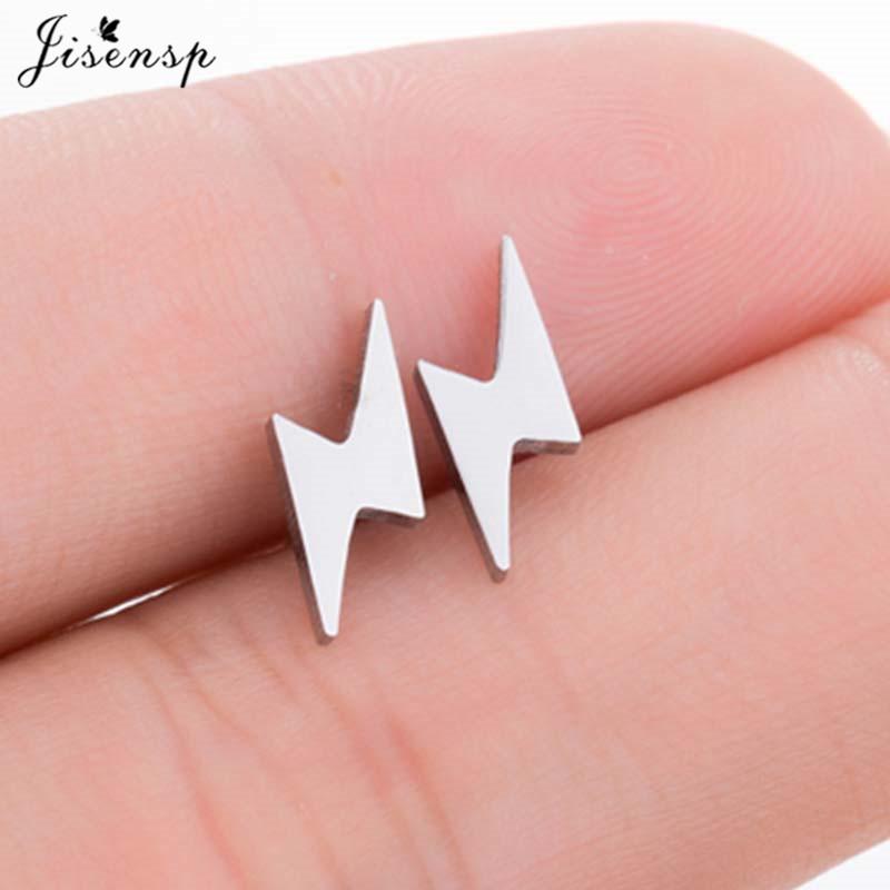 Small Stainless Steel Earrings Women Punk Jewelry Fashion Moon Leaf Scissors Snow Mountain Stud Earring Best Gift for Friends
