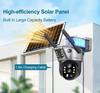 LS VISION 12MP 4G/WiFi Dual Screen Solar Camera Outdoor 10X Zoom 6K Three Lens Human Auto Tracking Surveillance Camera V380 Pro