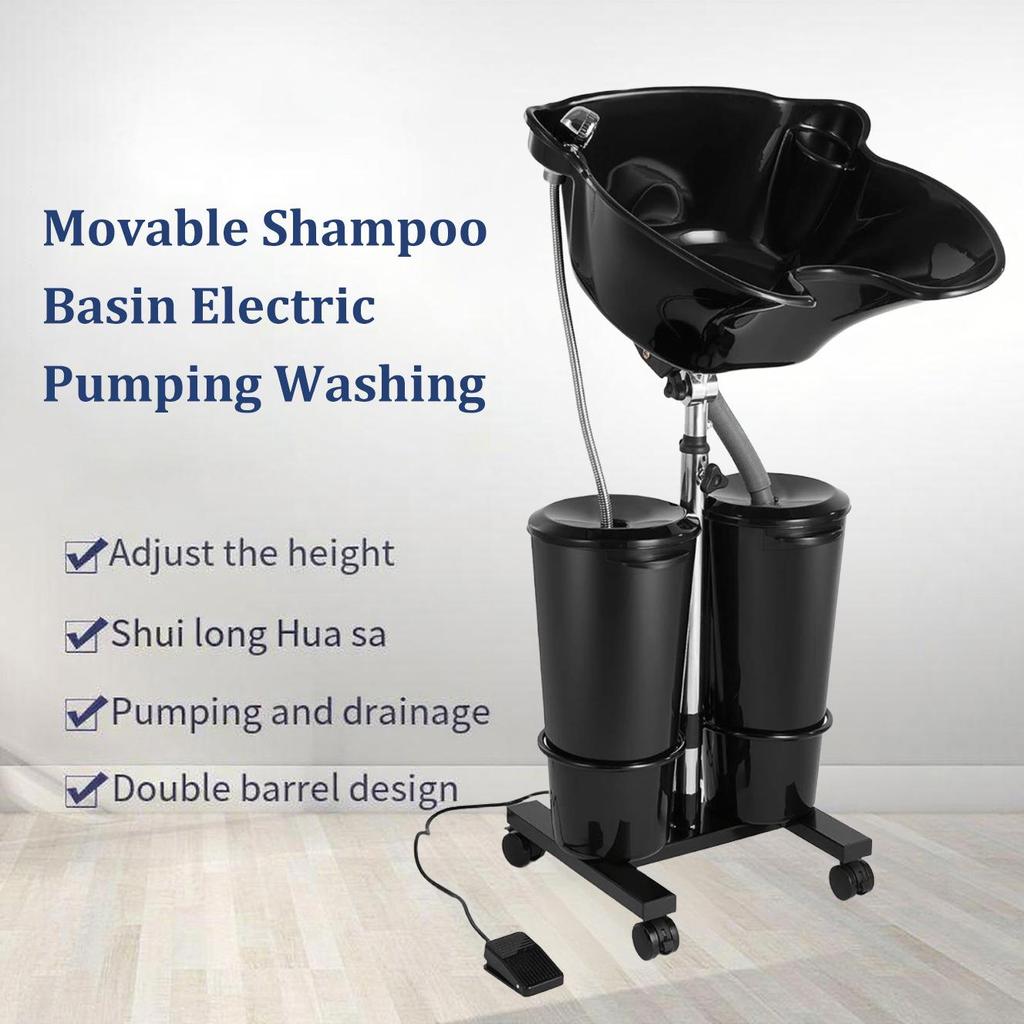 Portable Electric Hair Washing Basin with Water Pump & Double Bucket for Salons