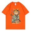 Unisexs Tshirt Summer Korean Edition New Pure Cotton Simple Cartoon Print Round Neck Short Sleeve Popular Casual Short Sl