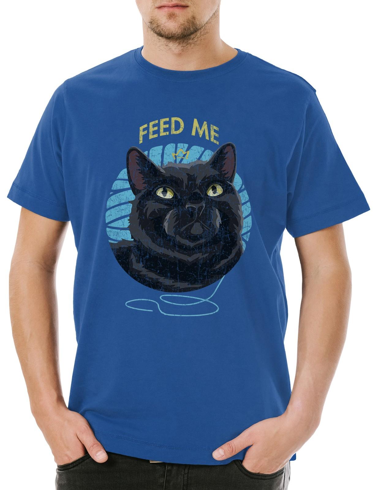 Покорми меня Кот Мужская футболка Мужские Женские Футболки Топ Кошки Котята Похмелье Котенок Зависимый 2XL